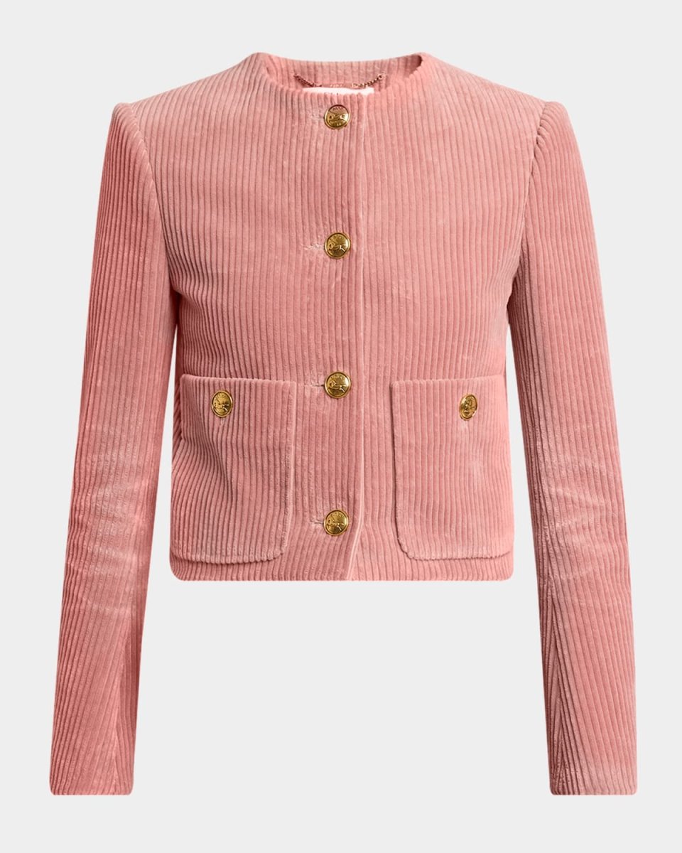 Corduroy Crop Single-Breasted Jacket